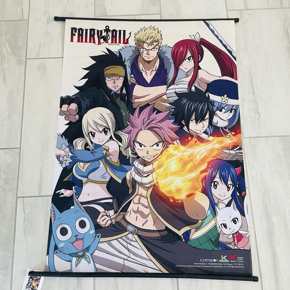 Fairy Tail Anime Fabric Wall Scroll Poster Great Eastern Funimation 44x33 79887